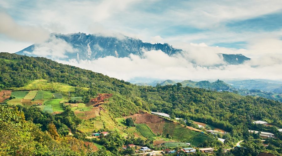 Landscape with Mount Kinabalu